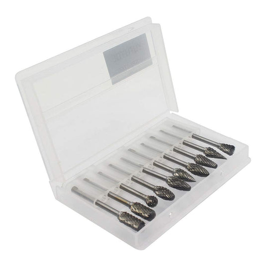 Tungsten Carbide Burr 10 Piece 3mm Shank Set